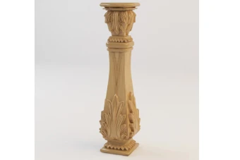 مدل سه بعدی نرده کلاسیک چوبی