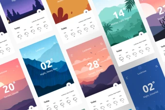 دانلود طرح رابط کاربری Weather App Card