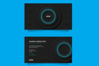 دانلود کارت ویزیت نئومورفیسم رنگ مشکی-آبی