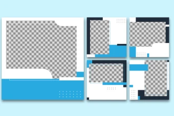 دانلود قالب پست اینستاگرام- تمپلیت طرح آبی و سفید