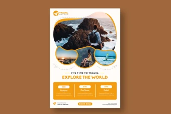 تراکت تبلیغاتی طرح لایه باز فتوشاپ سفید نارنجی