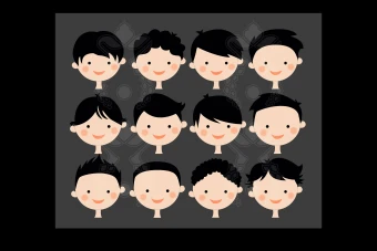 انواع مختلف صورت کاراکتر پسرک ساده