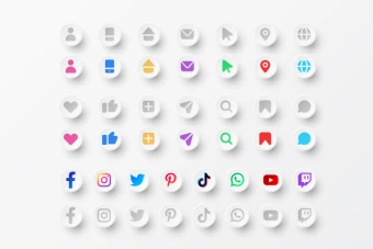 دانلود لوگو و آیکون لایه باز وکتور شبکه های اجتماعی (نئومورفیسم)