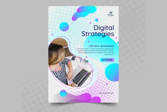 تراکت رنگی abstract تبلیغاتی لایه باز