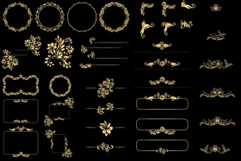 وکتور فریم و لیبل طلایی