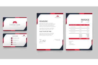 بسته لوازم التحریر مدرن با الگوی اشکال قرمز