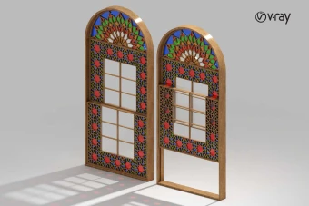 دانلود آبجکت پنجره سنتی ارسی