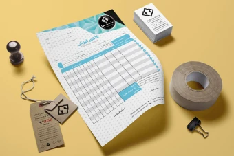 دانلود فاکتور فروش لایه‌باز با ترکیب رنگ آبی و خاکستری – طراحی حرفه‌ای برای کسب‌وکارهای مدرن