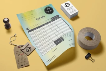 دانلود فاکتور فروش لایه‌باز با ترکیب رنگ آبی و خاکستری – طراحی حرفه‌ای برای کسب‌وکارهای مدرن