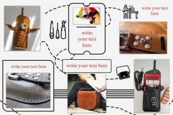 دانلود طرح لایه باز قالب پست اینستاگرام سفید مشکی مناسب برای فروشگاه محصولات چرمدوزی برای فتوشاپ