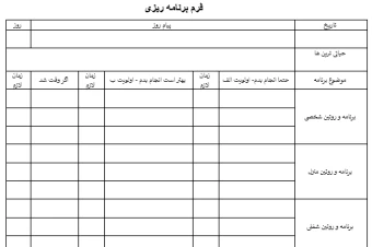 فایل کامل و اصولی برنامه ریزی روزانه