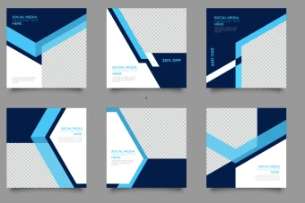 دانلود 6 عدد کاور اینستاگرام فروش طرح آبی-سفید