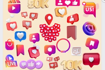 پک 50 عددی استیکر سه بعدی مخصوص اینستاگرام