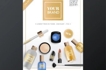 بروشور لایه باز لوازم ارایشی و بهداشتی