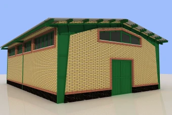 مدل سه بعدی 3dmax از سوله به ابعاد 12*9