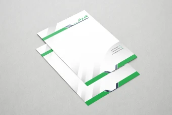 سربرگ لایه باز شرکتی در فرمت AI مناسب چاپ حرفهای