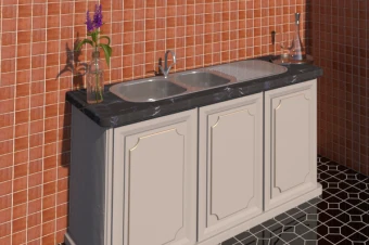 آبجکت کابینت کلاسیک همراه با سینک