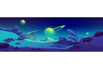 وکتور منظره کارتونی لایه باز