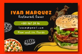 کارت ویزیت لایه باز فست فود