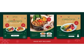 قالب بنر مربعی رستوران