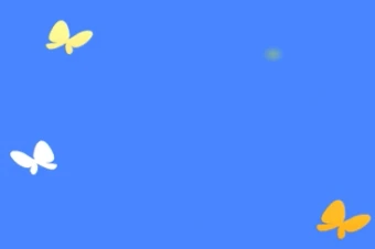 پرواز پروانه های انیمیشن در صفحه آبی