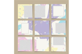 قالب های پازلی پست اینستاگرام 9 عددی به همراه فایل PNG برای ویرایش با گوشی