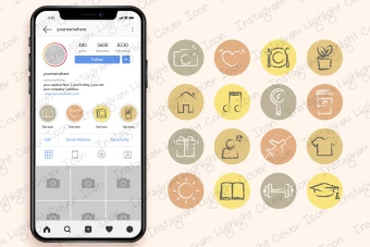 دانلود پک لایه باز آیکون کاور هایلایت اینستاگرام رنگهای گرم