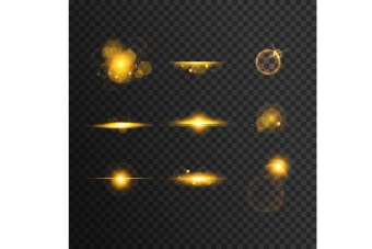 مجموعه انواع افکت نور طلایی