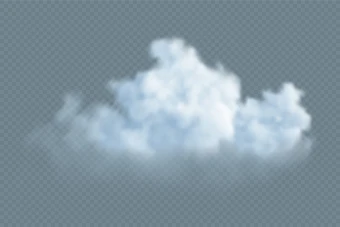 ابر کرکی سفید واقع گرایانه بدون پس زمینه و لایه باز