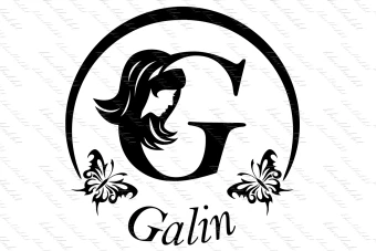 دانلود طرح وکتور لوگوی سالن زیبایی زنانه متشکل از سر زن و پروانه و حرف G