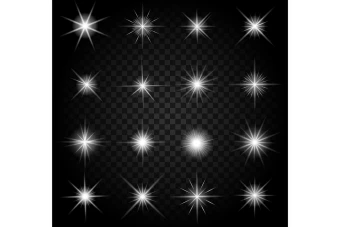 مجموعه افکت های نور درخشان وکتور و لایه باز