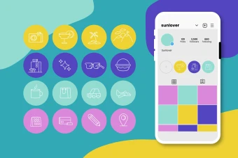 کاور هایلایت اینستاگرام لایه باز و قابل ویرایش