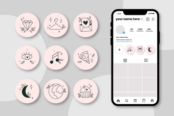 کاور هایلایت اینستاگرام لایه باز و قابل ویرایش