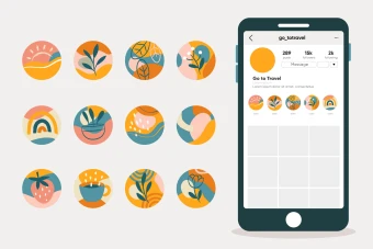 کاور هایلایت اینستاگرام لایه باز و قابل ویرایش