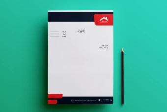 دانلود فایل سربرگ لایه باز اداری و شرکتی با تم قرمز