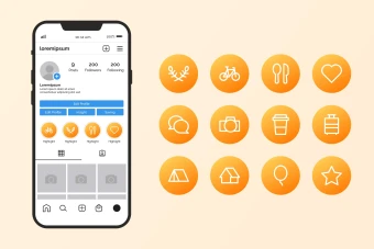 کاور هایلایت اینستاگرام لایه باز و قابل ویرایش