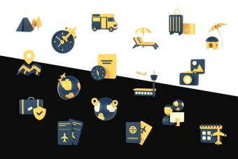 آیکون های سه بعدی سفر