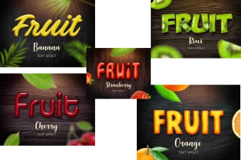 دانلود افکت متن میوه ای سه بعدی