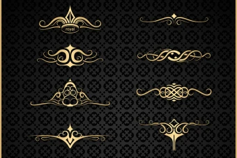 دانلودالمان اسلیمی کادر و زیر متن و لوگو با فرمت psd و eps