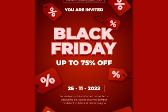 پوسترقرمز  بلک فرای دی(black friday) برای تخفیف های آخر هفته