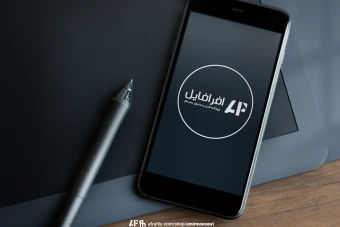 دانلود فایل لایه باز موکاپ لوگو روی موبایل