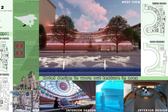 طراحی هتل به همراه نقشه و پوستر