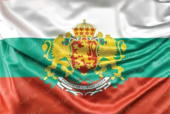عکس با کیفیت از  پرچم بلغارستان با نشان