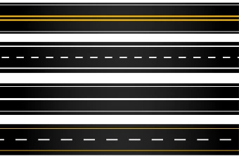وکتور مجموعه اشکال مختلف راه و جاده ها