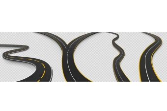 وکتور مجموعه اشکال مختلف راه و جاده ها