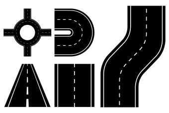 وکتور مجموعه اشکال مختلف راه و جاده ها