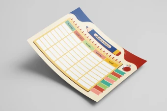 فایل لایه باز قالب برنامه کلاسی (برنامه هفتگی)