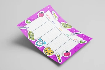 فایل لایه باز قالب برنامه کلاسی (برنامه هفتگی)