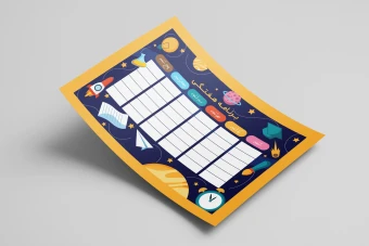 فایل لایه باز قالب برنامه کلاسی (برنامه هفتگی)