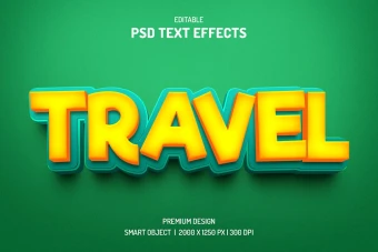 دانلود طرح لایه باز افکت متن سه‌بعدی (قابل ویرایش در فتوشاپ)